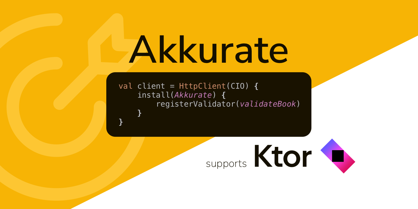 A code example of the Ktor Client integration, used to showcase Akkurate on social networks.