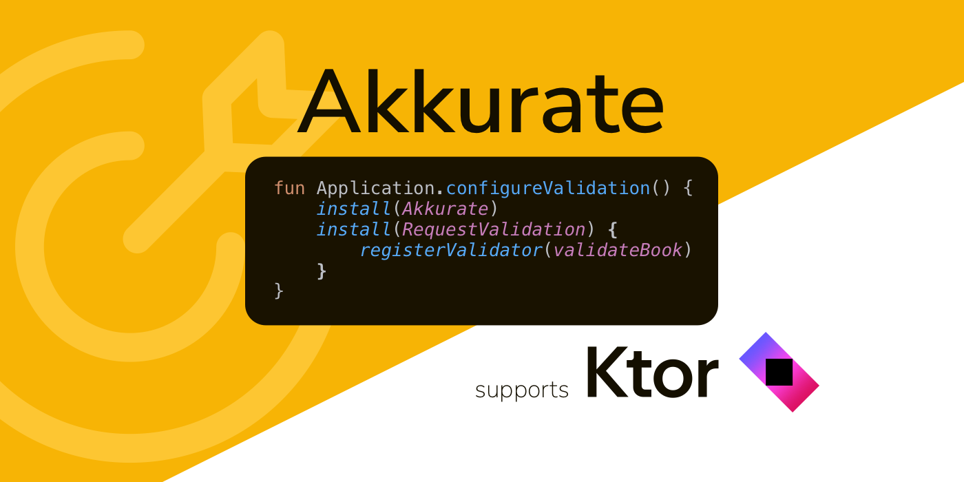 A code example of the Ktor Server integration, used to showcase Akkurate on social networks.