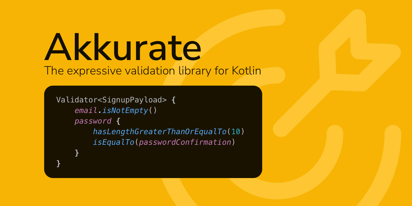 A code example of Akkurate used to showcase the library on social networks.